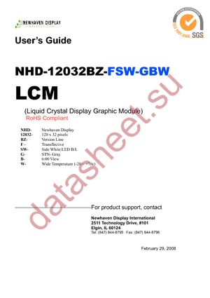 NHD-12032BZ-FSW-GBW datasheet  